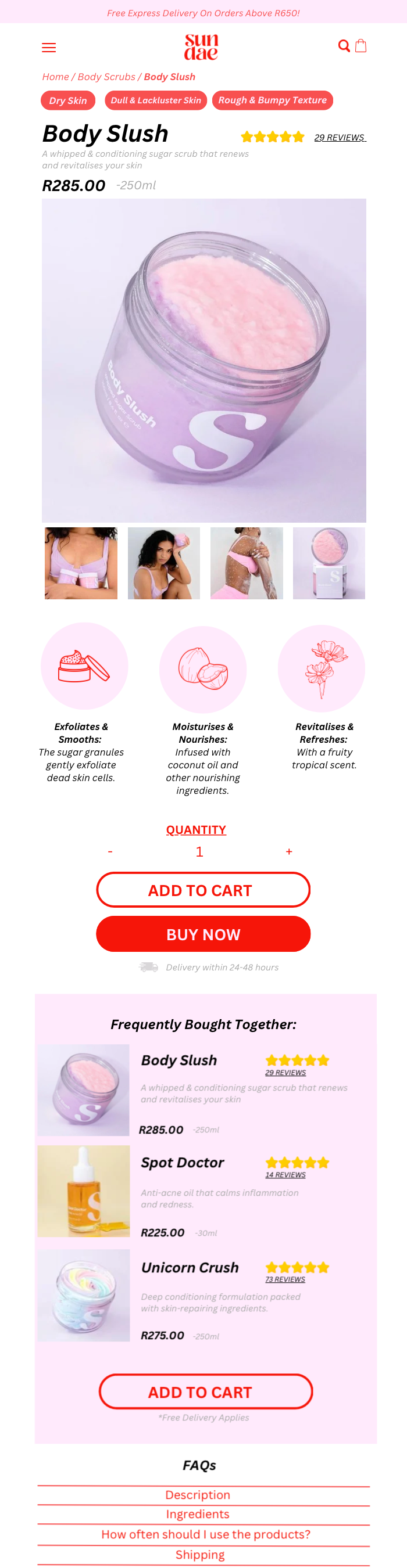 Sundae Skin: Product Page Optimized Design